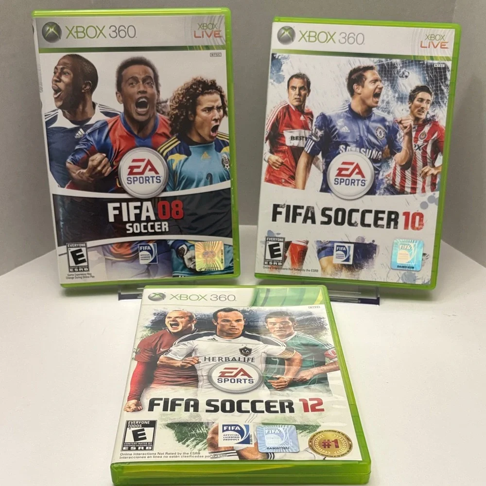Microsoft Xbox 360 FIFA Soccer Video Games - Green Cases